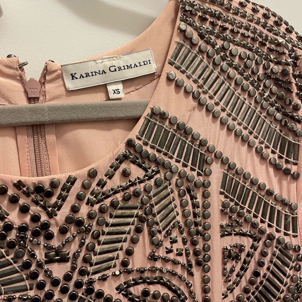 Karina Grimaldi Blush Embellished Gown